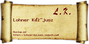 Lohner Kájusz névjegykártya
